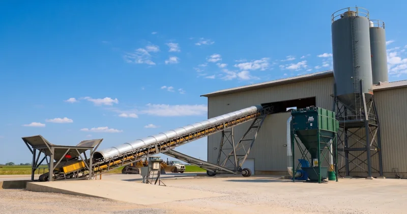 Industrial steel concrete production facility